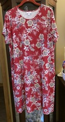 J.Jill Floral Cotton Knit Crew-Neck Short Sleeve Dress with Pockets Size L NWOT