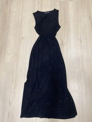 Vintage Y2K Connected Apparel black Chinoiserie print maxi dress size Medium