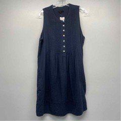 Quince Size M Women&rsquo;s Blue Solid Sleeveless Dress