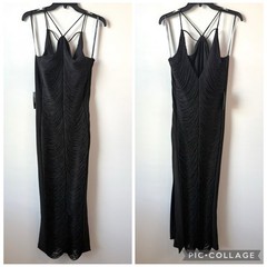 Ever New Quinn Fringe Bodycon Maxi Dress Black US 8