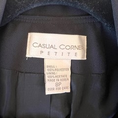VINTAGE CASUAL CORNER PETITE BLACK NAUTICAL DOUBLE-BREASTED MINI DRESS CRUISE