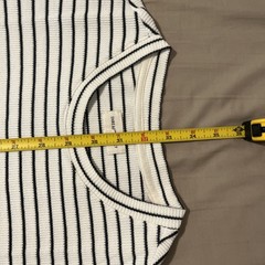 Thread Supply Dress Small, White w/ Black Horizontal Stripes