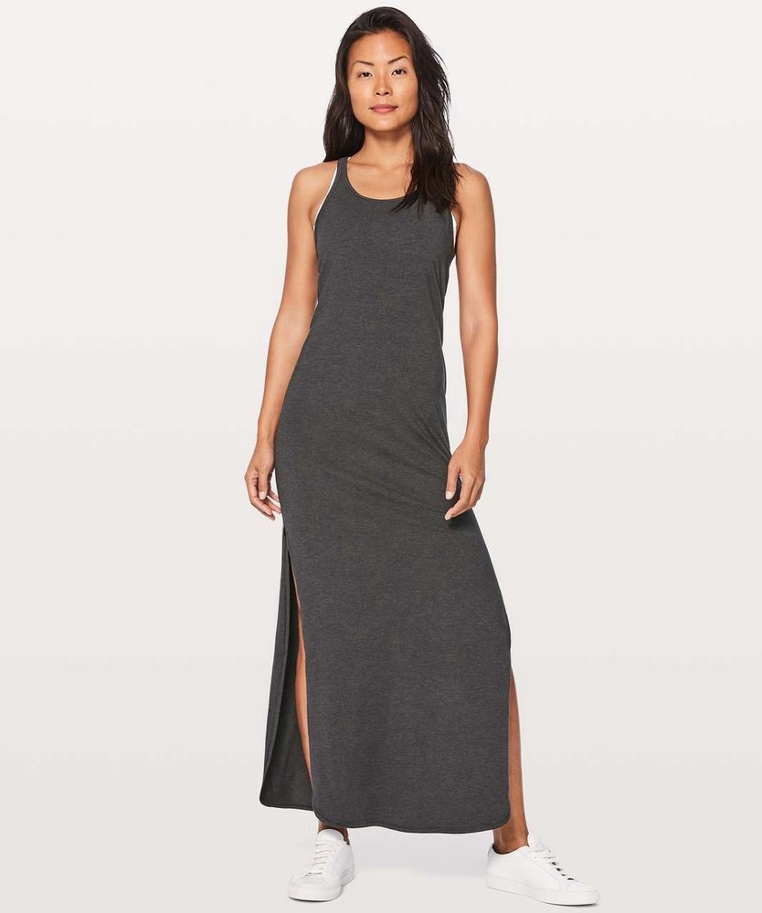 Lululemon Womens Sleeveless Racer Back Refresh Maxi Dress Weathered Black AU10