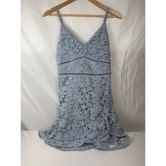 Abercrombie & Fitch Size M Blue Floral Lace Crochet Peplum Cami Tank Top