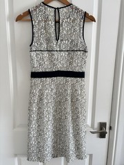 Banana Republic Women&rsquo;s Cream & Lace Navy Occasion Dress. Size 6. Excellent Cond