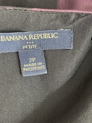 Banana Republic Womens Size 2P Sleeveless Round Neck Burgundy Black Floral Dress