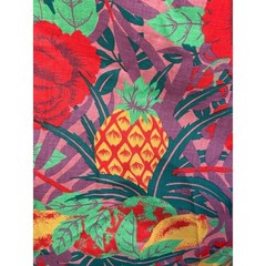 Vintage Tropical Fruit Floral House Dress Large Muumuu Pineapple Resort Wear