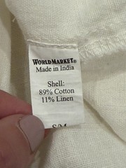 World Market S/M Ivory Linen Blend Wrap Maxi Dress Long Sleeve Small Medium