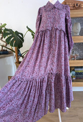 New La Redoute boho hippy peter pan collar relaxed fit floral maxi dress size 10