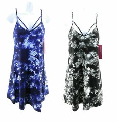 Shosho Juniors Sleeveless V Neck Tie Dye Dress Summer Casual Short