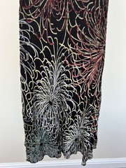 Vintage Planet Silk Mix Floral Maxi Dress UK8 | Y2K Black Gold Red Whimsigoth