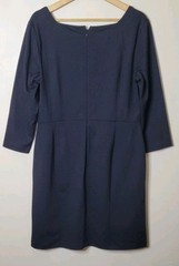 Talbots Black Jersey Knit Sweetheart Neckline 3/4 Sleeve Shift Dress Size 12 NWT