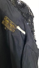 Creative Creations Black Sequin Beaded Embellished Silk Shirt-Dress Jacket LARGE