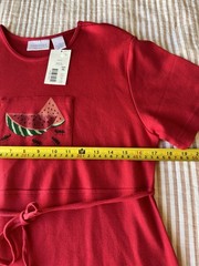 NWT! Cabernet Petites Cotton Maxi Belted Dress Watermelon Pockets Retro 90’s M