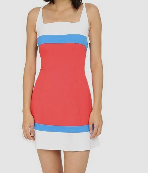 $995 Dsquared2 Italy Women Red Stretch Sleeveless Fit Flare Sheath Mini Dress XS