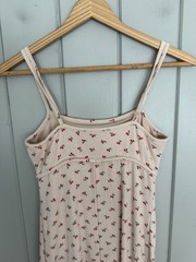 Urban Outfitters Ribbed Mini Dress S Small Cherry Print Tie Waist Sleeveless