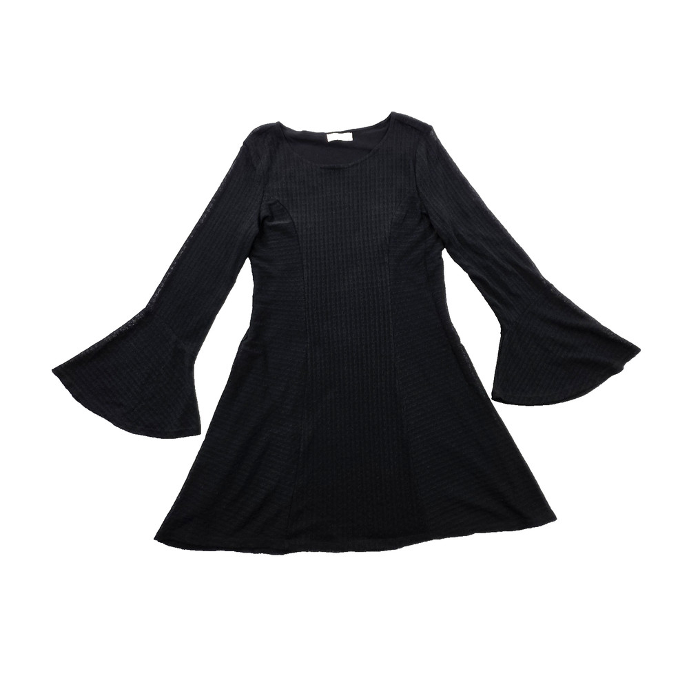 Altar’d State Bell Sleeve Eyelet Lace Dress Women&rsquo;s L Black Flutter Sleeve Lined