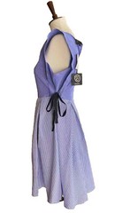 Bobeau Women&rsquo;s Sleeveless Blue Striped Dress with Side Bows Dress Size S