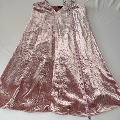 NWT Theory Sz 6 Velvet Dress Ballet Pink Crinkle Spaghetti Strap Silk Y2K Style