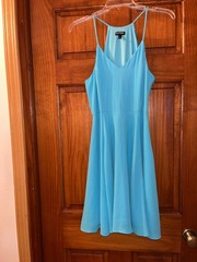 Express A Line Sheath Slip Spaghetti Strap Sleeveless Dress Short Midi Sz 6 Blue