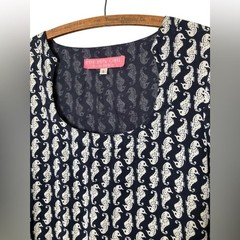 Preppy Girl Palm Beach Seahorse Dress Size S Ocean Vacation Beach Sea Whimsical