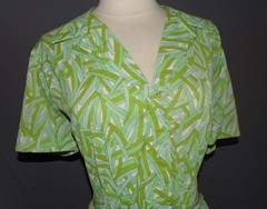 VTG 60s 70s FLORAL PUCCI SLINKY JERSEY SEXY WAISTED DRESS M L