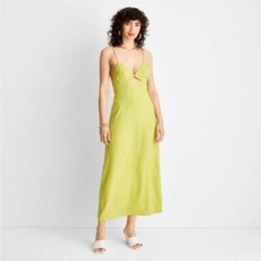 Future Collective Lined Strappy Black Cutout Midi Slip Dress Women&rsquo;s Size 8 F11