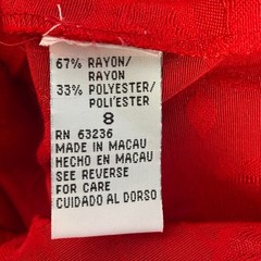 Vintage Dressbarn Red Floral Jacquard Cheongsam maxi dress bold eastern chic 6/8