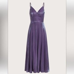 Nwt romwe Solid Metallic purple Cami Dress holographic color shifting dress sm