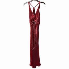 Y2K Narianna Burgundy Babydoll Satin Mermaid Gown M Maxi Prom Whimsigoth Vamp