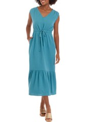 NWT Wonderly Gauze Maxi Dress Sz M Sleeveless Blue Coastal Boho Cottagecore