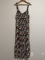 NEW terra & sky Maxi Dress Artsy Flowy Cottage Coastal Boho Vacation Rayon 2X