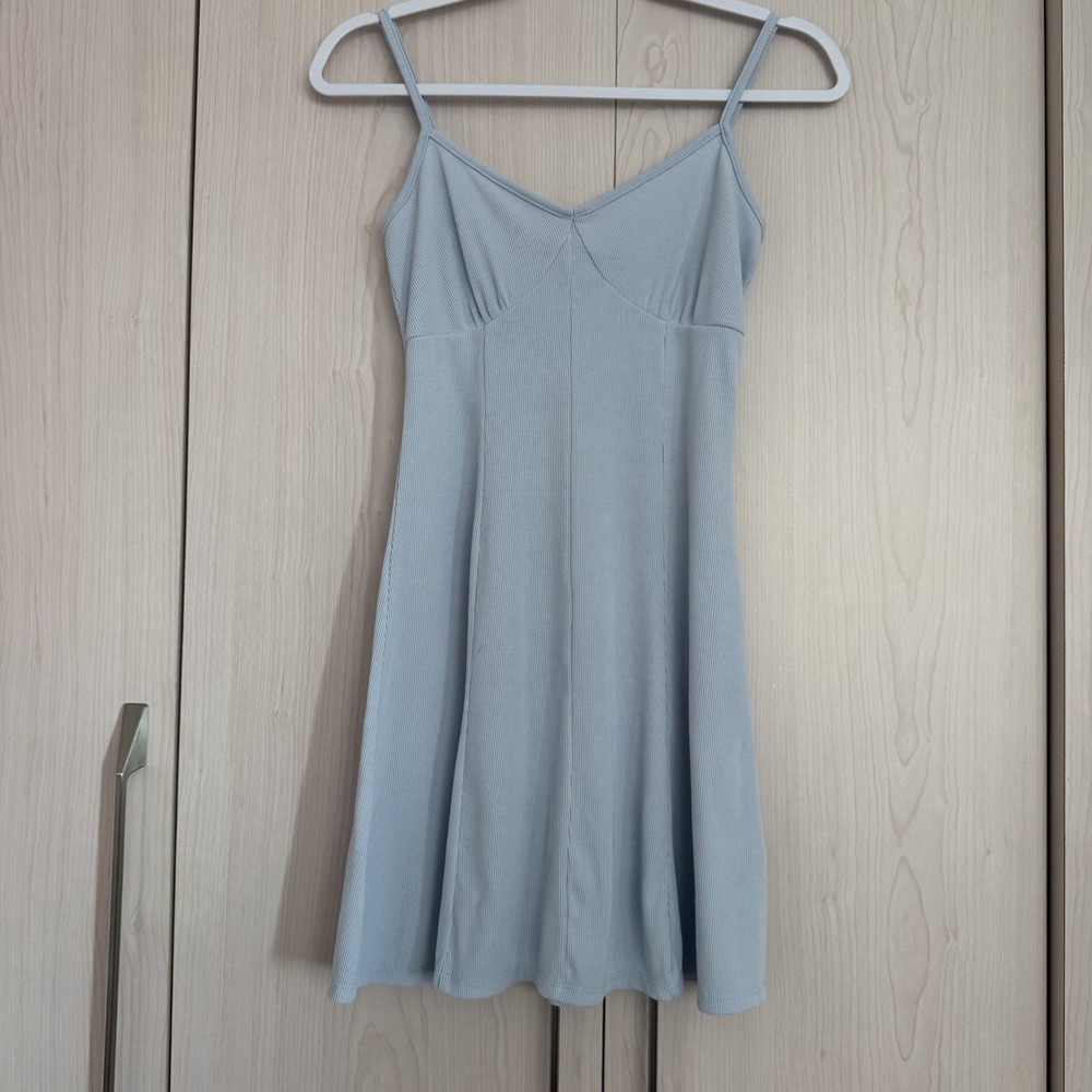 Forever21 Light Blue Ribbed Mini Dress