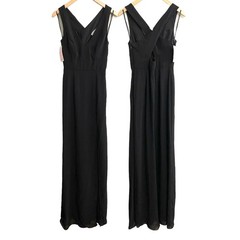 After Six Maxi Dress V Neck Cross Back Slide Slit Size 8 Long Formal Wedding
