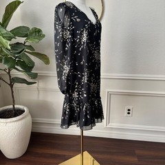 Effortlessly Chic & Elevated| Kensie |Floral Metallic Gold Drop-Waist Dress|SZ 6