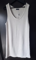 GAP Mini Sweater Dress L NWT Cream Knit Tank Dress Tunic 100% Cotton 787673