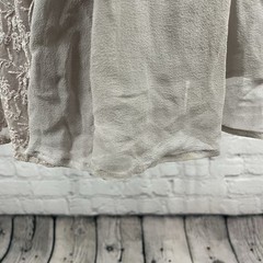 NWD Lil Anthropologie Grey Silk Lace Trim Chiffon Empire Waist Midi Dress 12