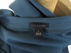 Ann Taylor Plus Size Solid Dark Teal Blue Jade Wrap Midi Dress 16 Formal Career
