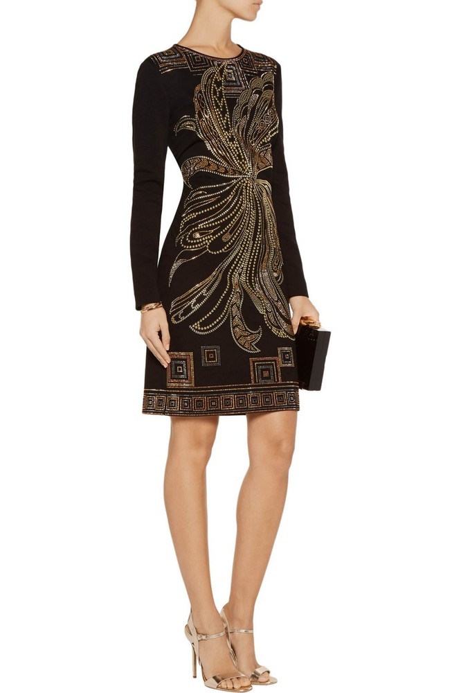 NWT Retail $5,200 Auth Pucci dress metallic studded swirl design SZ IT 40 US 4