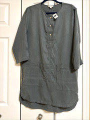 NWT~GAP ~Tencel Olive Green Lightweight Relaxed Fit Pockets Dress Size M/P
