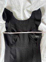 Lulus Hearts Aflutter Black Ruffled NWT Bodycon Midi Dress Size Large LBD