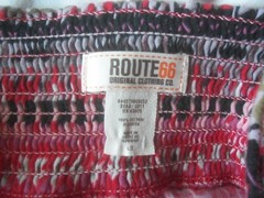 ROUTE 66 RED BLACK GREEN MULTICOLOR STRIPE LONG 100% COTTON DRESS SIZE L
