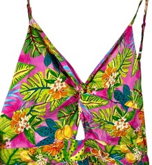CUPSHE Women&rsquo;s Pink Tropical Twist Keyhole Open Back Summer Maxi Dress XL