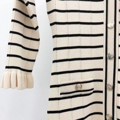 Sandro Fringe Agaric EdgeV-neck Knitted Dress Long SkirtNewLadies high