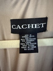 Cachet Glitter Ruched Sleeveless Cowl Neck Long Gown Dress Taupe Size 16