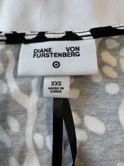 Diane Von Furstenberg True Wrap Midi Dress Size XXS Black/White NWT Target