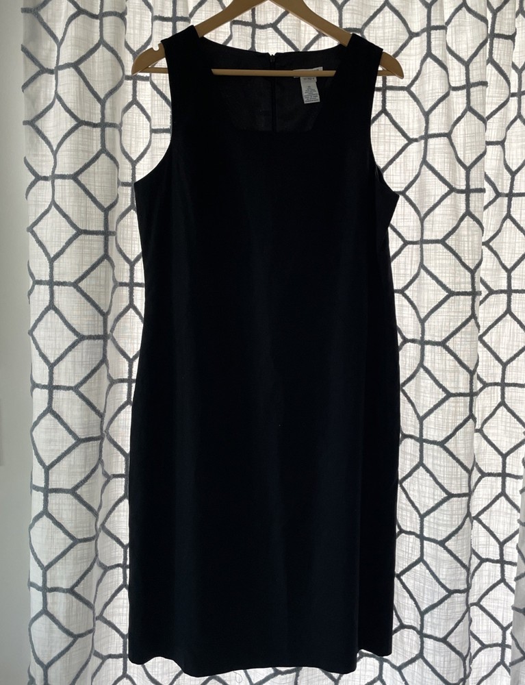 JG Hook Black Linen Sleeveless Shift Dress 14