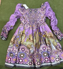 ZIMMERMANN Cosmic Mini Dress Silk Chiffon Purple Zodiac Floral 0P Petite