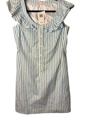 Betsey Johnson ruffled striped mini dress Sz 6 NWT VTG Y2K Sailor Nautical 34/30
