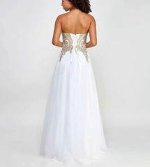 Say Yes Strapless Embellished Gown MSRP $199